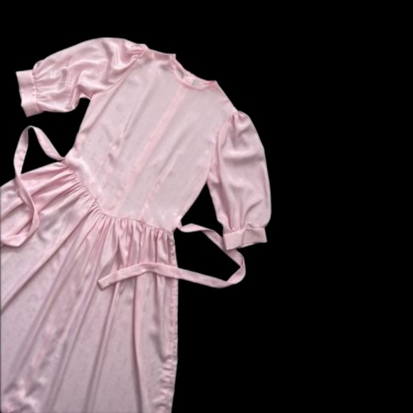 Silky Pink Vintage Cottagecore Dress - Picture 2 of 16